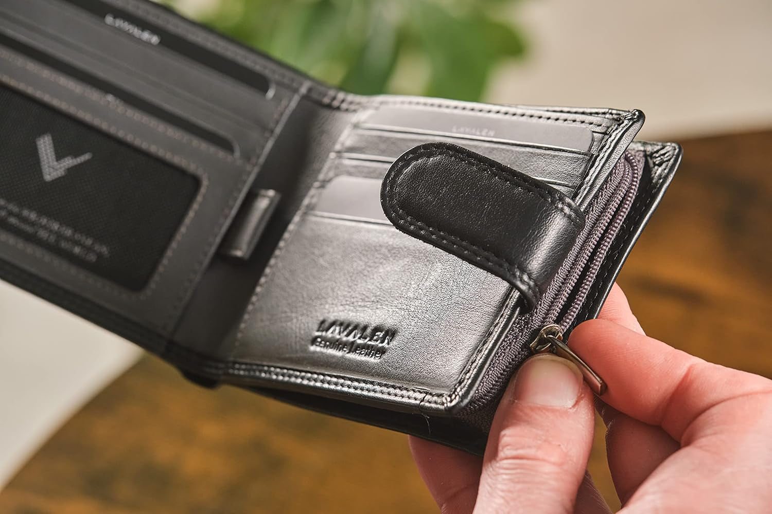 Portefeuille Homme Cuir Veritable - Portefeuilles Et Portecarte Avec Blocage RFID- Porte Monnaie Homme - Grande Capacite Poche À Glissière Pièces De Monnaie – Porte Carte Bancaire.